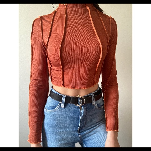 ORANGE STITCH TOP - Picture 2 of 6
